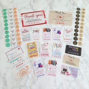 50 Thank You Cards & 50 Stickers